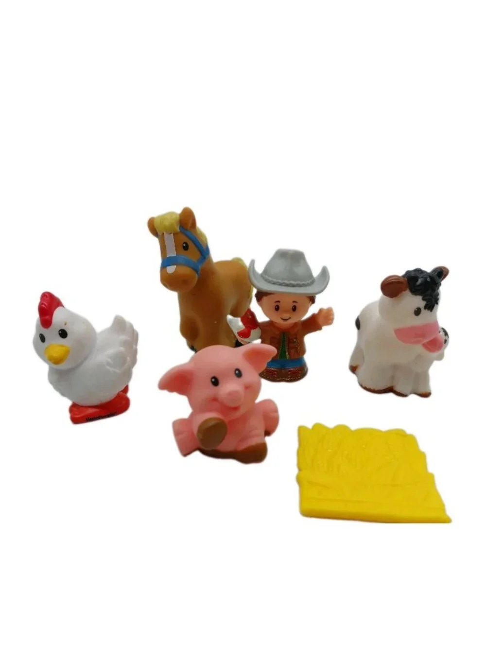Fisher Price Little People Farmer with Cow Pig Horse Chicken Lot of 6